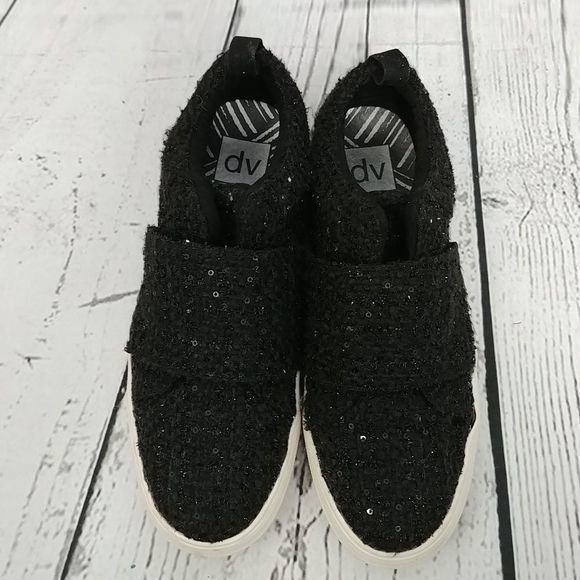 DV by Dolce Vita Larma Black Slip On Sequin‎ Sneakers - Picture 3 of 11